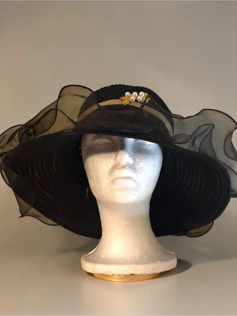 Women’s Fancy Black Hat Garden Party Wedding Homecoming Ascot Wedding NEW